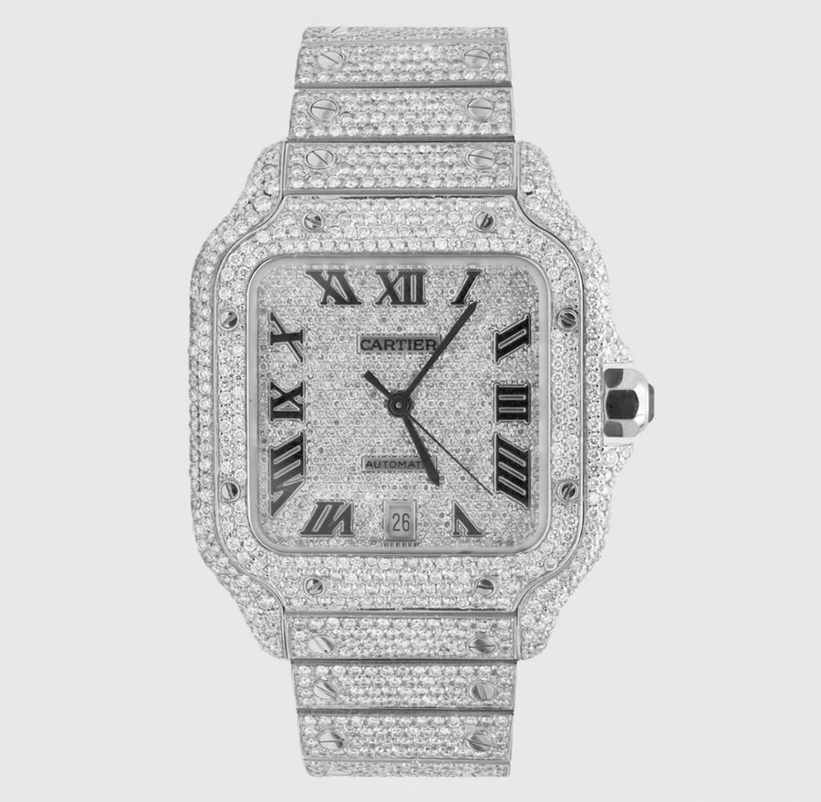 RELOJ CARTIER SANTOS 40MM CON DIAMANTES